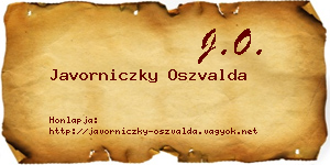 Javorniczky Oszvalda névjegykártya